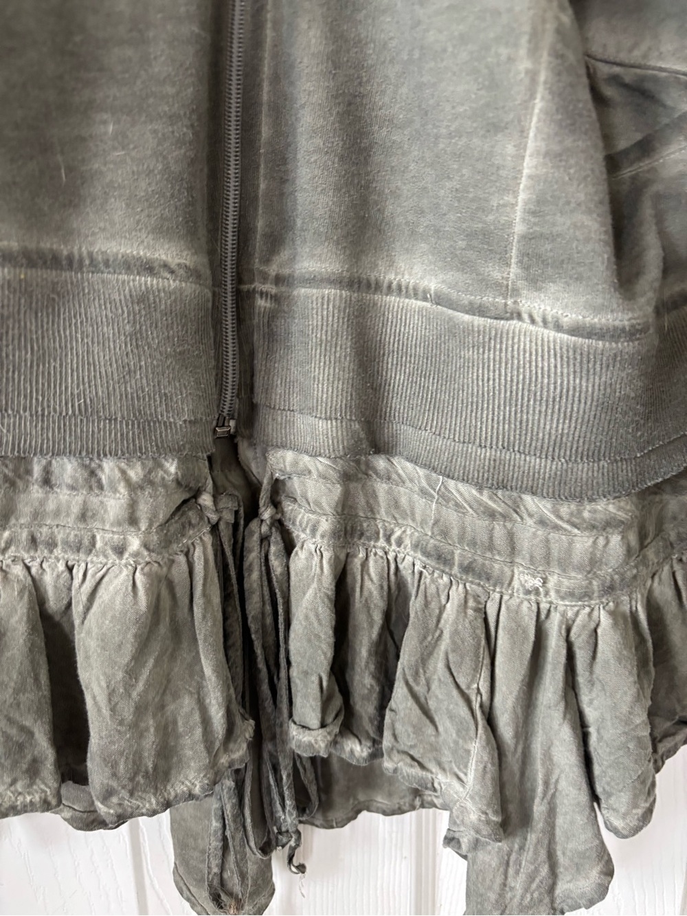 EARTHBOUND Olive Green Zip Hoodie with Subtle Texture - Picture 2 of 5